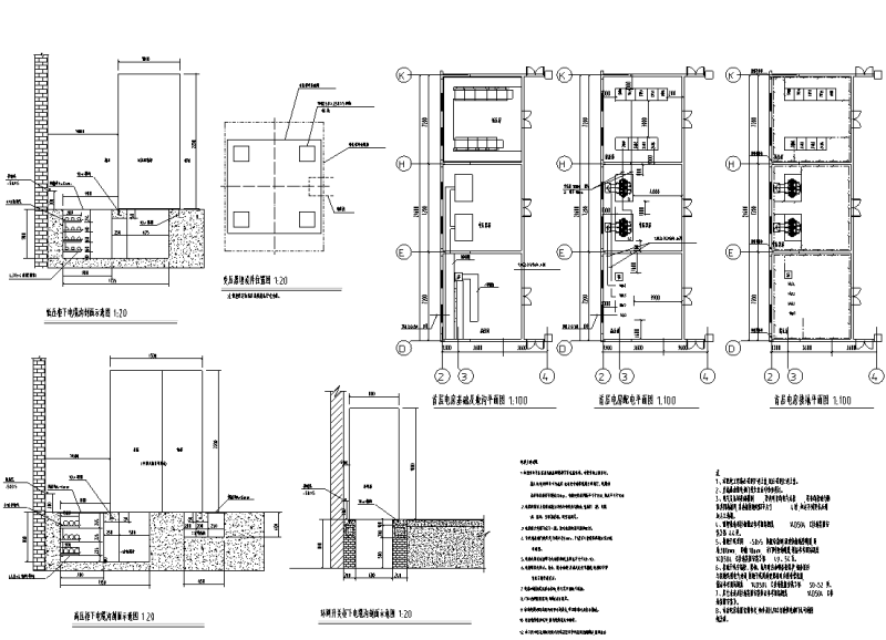电房接地、配电平面图