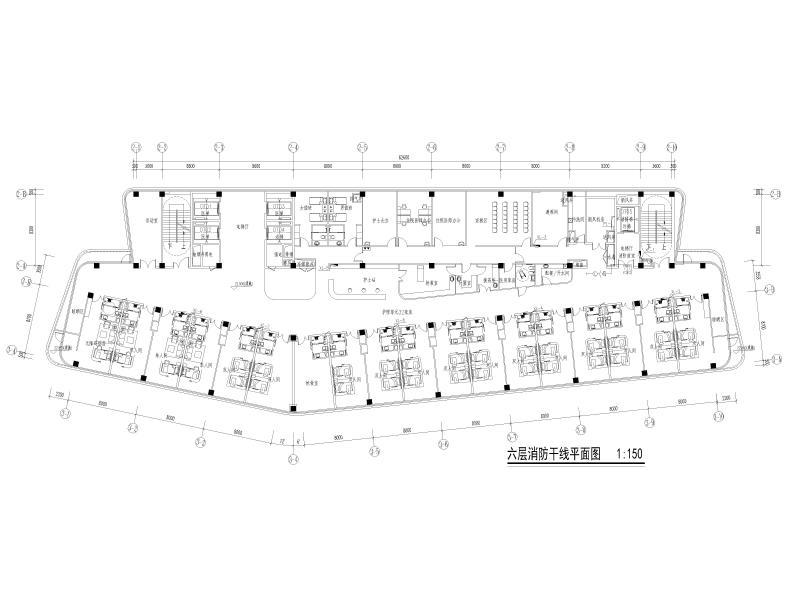 六层消防干线平面图