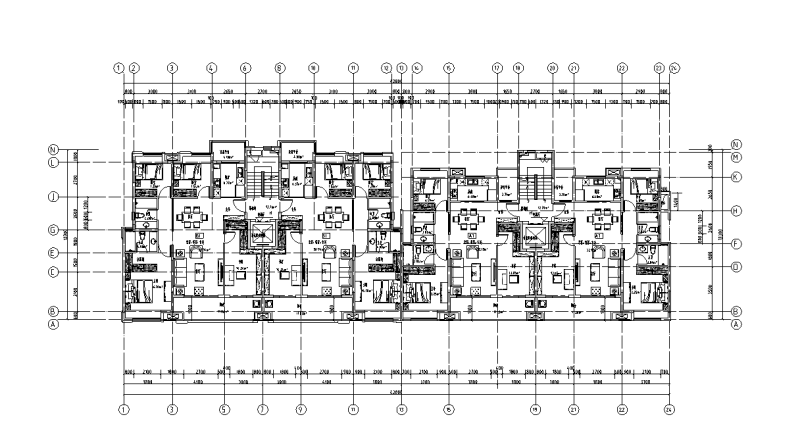 桂林1梯4户住宅户型图设计 (3)