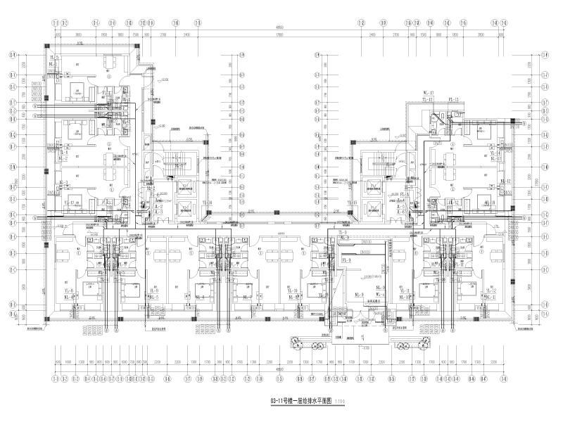 03-11号楼一层给排水平面图