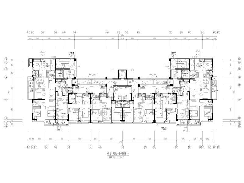 9号楼二层给排水平面图
