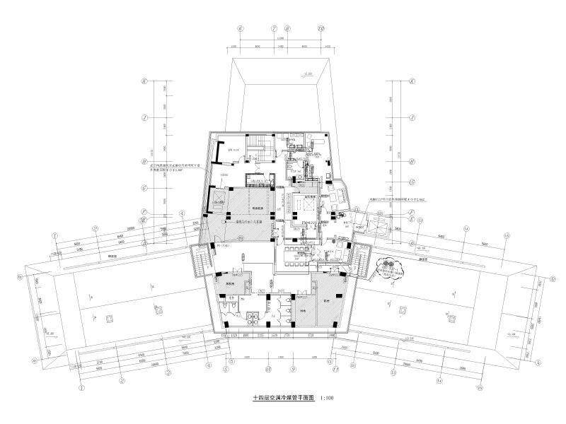 十四层空调冷媒管平面图