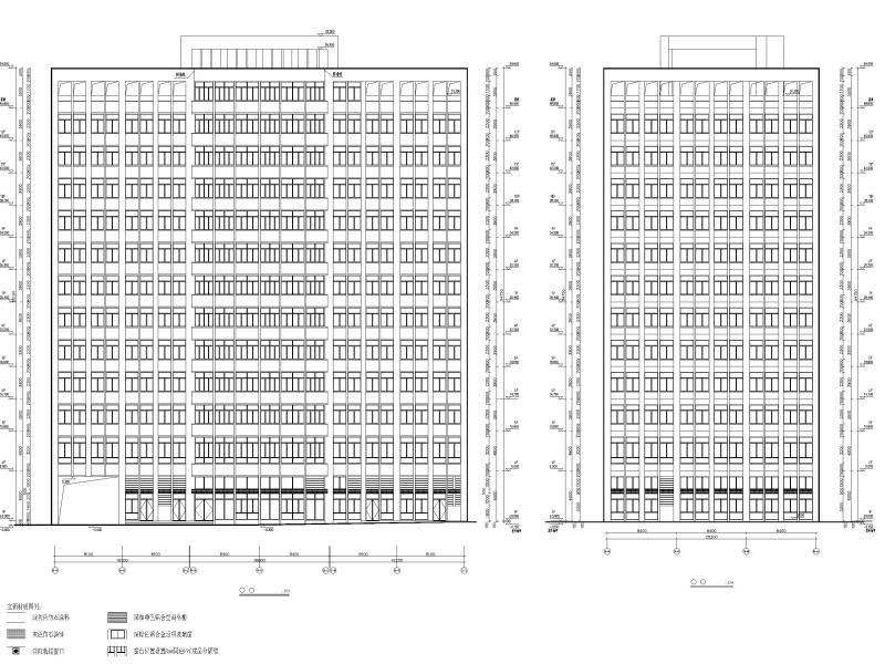 服饰产业园丙类高层厂房建筑施工图 立面图2