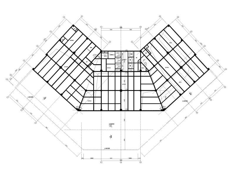 服饰产业园丙类高层厂房建筑施工图 地下车库顶板层平面图