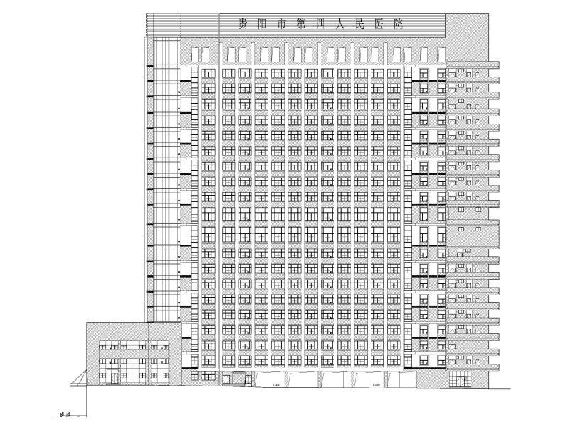 高层框剪医院骨科综合楼建筑施工图 立面图1