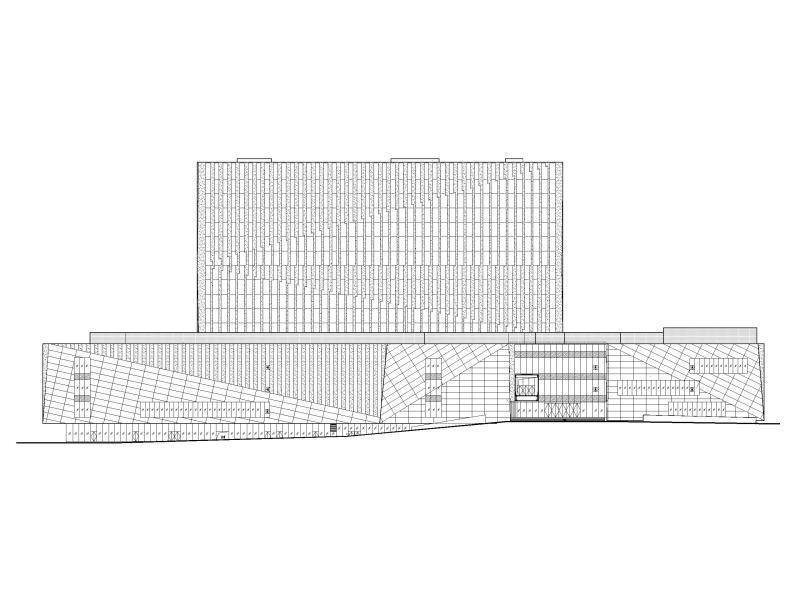 厦门地上16层高层酒店建筑施工图 立面图1