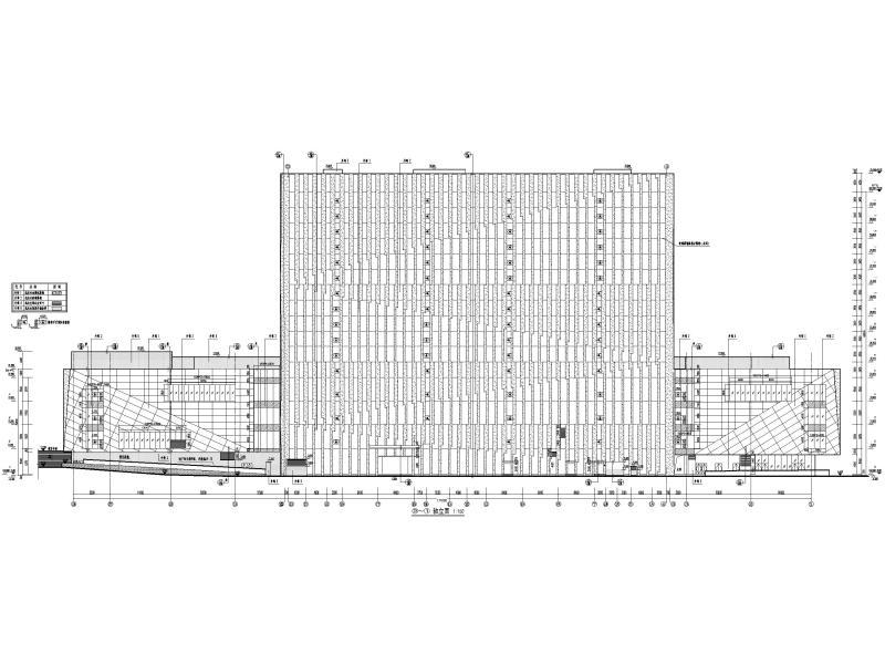 厦门地上16层高层酒店建筑施工图 立面图2