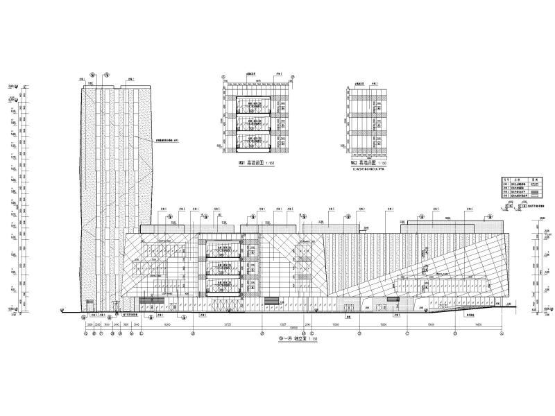 厦门地上16层高层酒店建筑施工图 立面图3