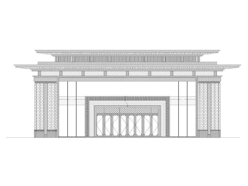 柳州框架结构2层销售中心建筑施工图 立面图1