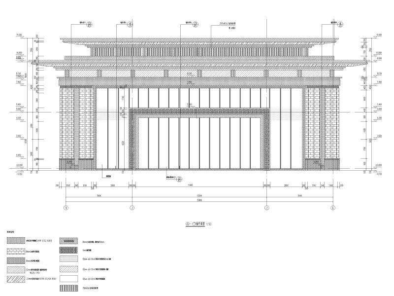 柳州框架结构2层销售中心建筑施工图 立面图2