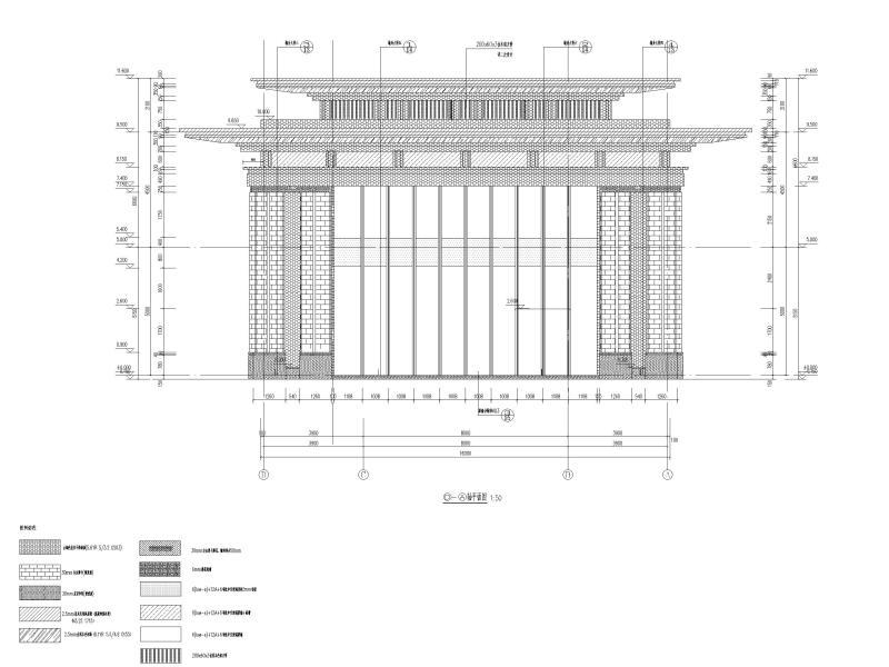 柳州框架结构2层销售中心建筑施工图 立面图3