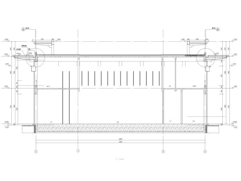 柳州框架结构2层销售中心建筑施工图 1-1剖面图