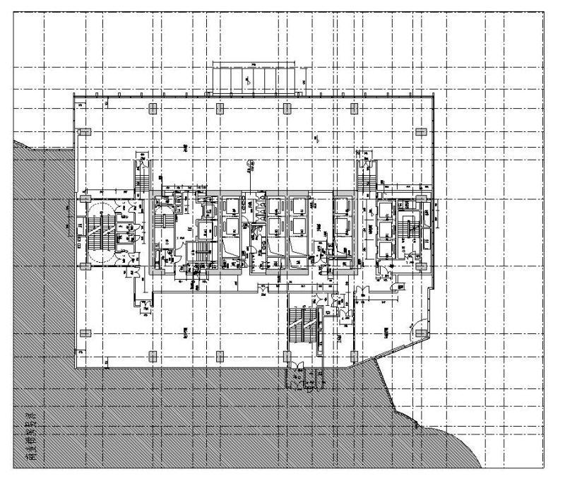 现代风办公写字楼建筑施工图设计塔楼二层平面