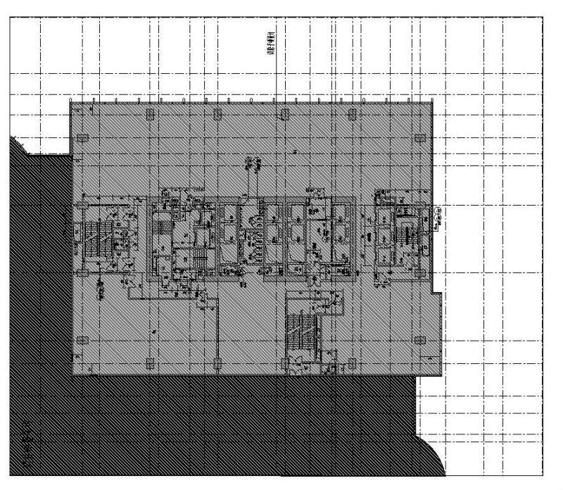 现代风办公写字楼建筑施工图设计塔楼四层平面