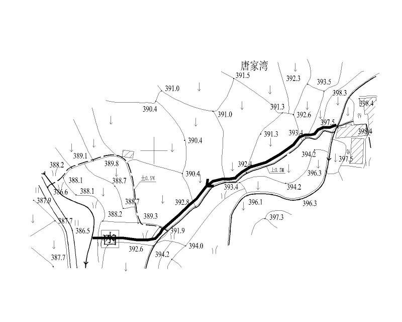 胜光村土地整理项目新修排水沟-1平面图