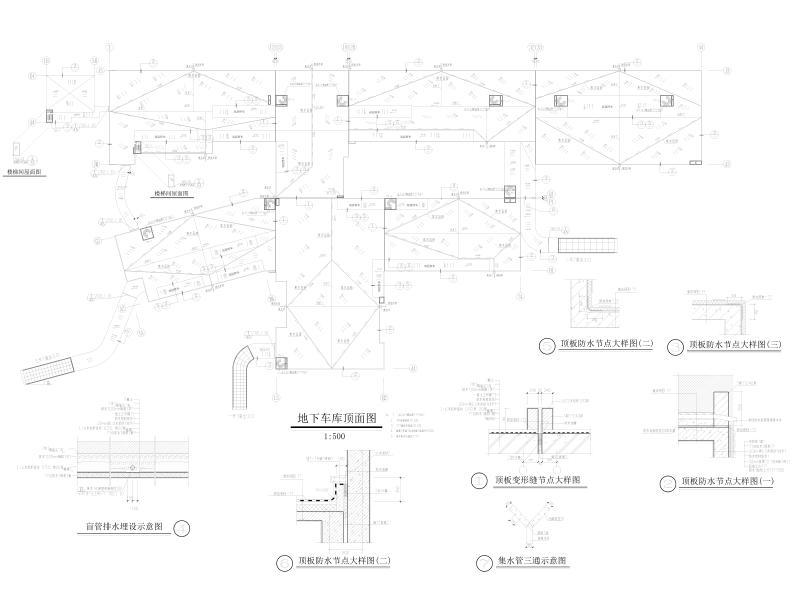 停车位地下车库CAD 地下车库车道详面图6