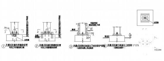 外露式柱脚节点构造详图纸cad