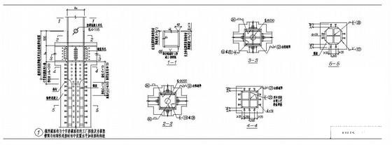 箱形截面柱与十字形截面柱连接节点构造详图纸cad