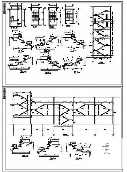 商住楼楼梯配筋节点构造详图纸cad