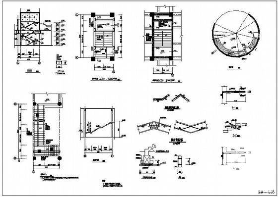 会展中心楼梯节点构造详图纸cad