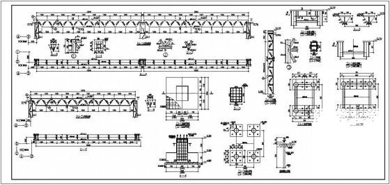 两跨12米管廊结构节点构造详图纸cad