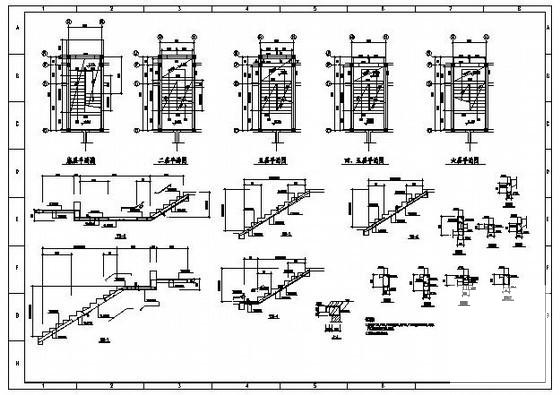 砖混住宅楼梯节点构造详图纸cad