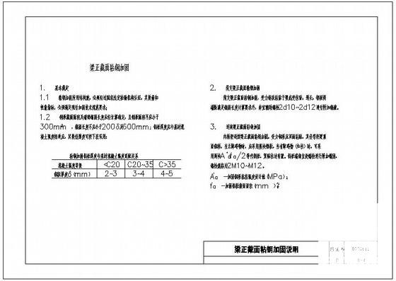 梁正截面粘钢加固说明cad