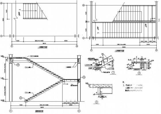 钢楼梯节点详图纸cad