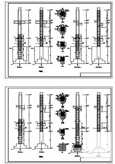 混凝土柱包钢加固节点构造详图纸cad