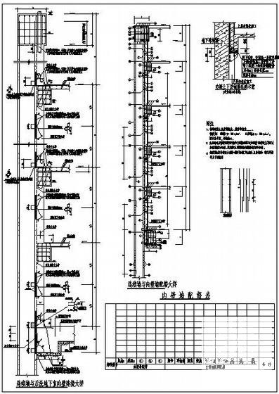地下连续墙与内壁墙构造详图纸cad