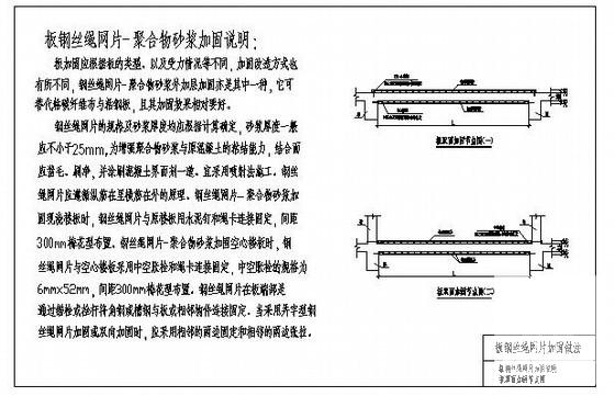 板钢丝绳网片加固说明及板双面加固节点图纸cad