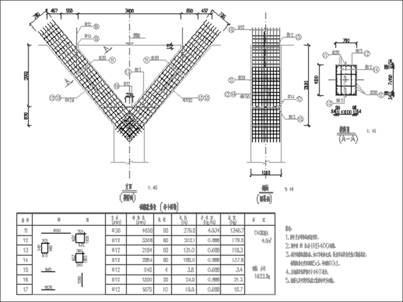 墩柱(斜)钢筋图