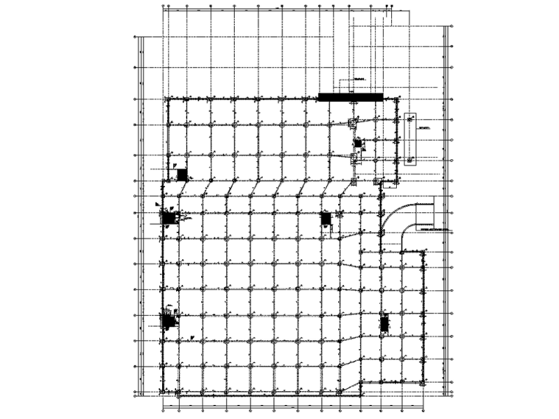 地下车库基础平面布置及配筋图
