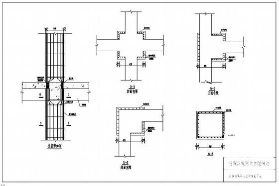 柱钢丝绳网片抗弯加固节点构造详图纸cad