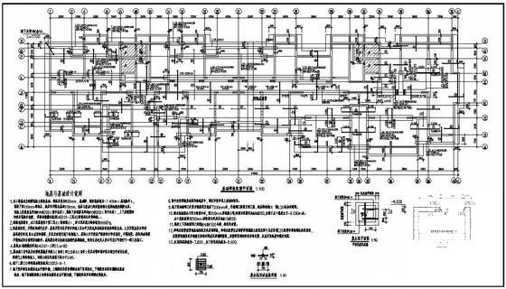 筏板基础设计说明及详图纸cad