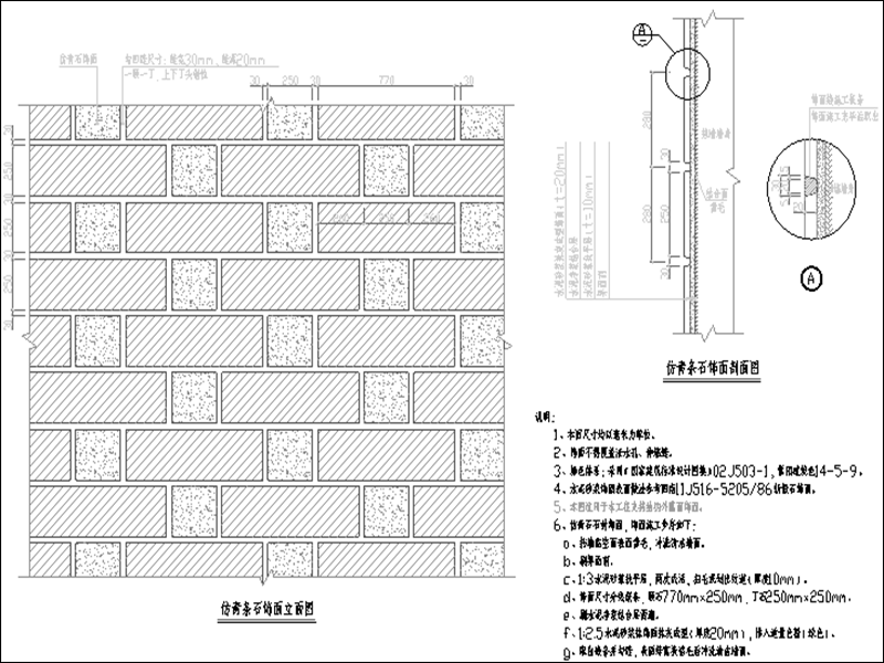 仿青石饰面大样图