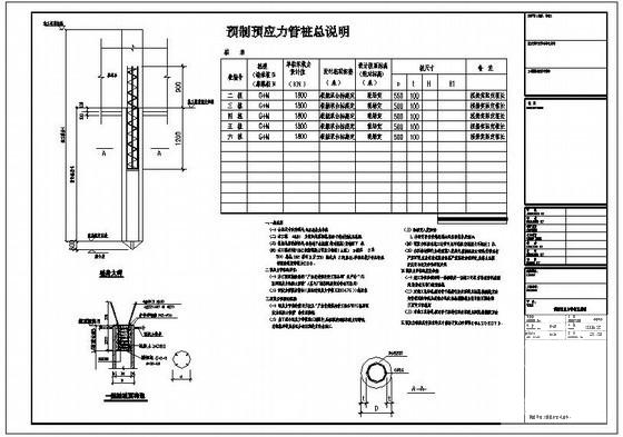 预制预应力管桩总说明及节点构造详图纸cad