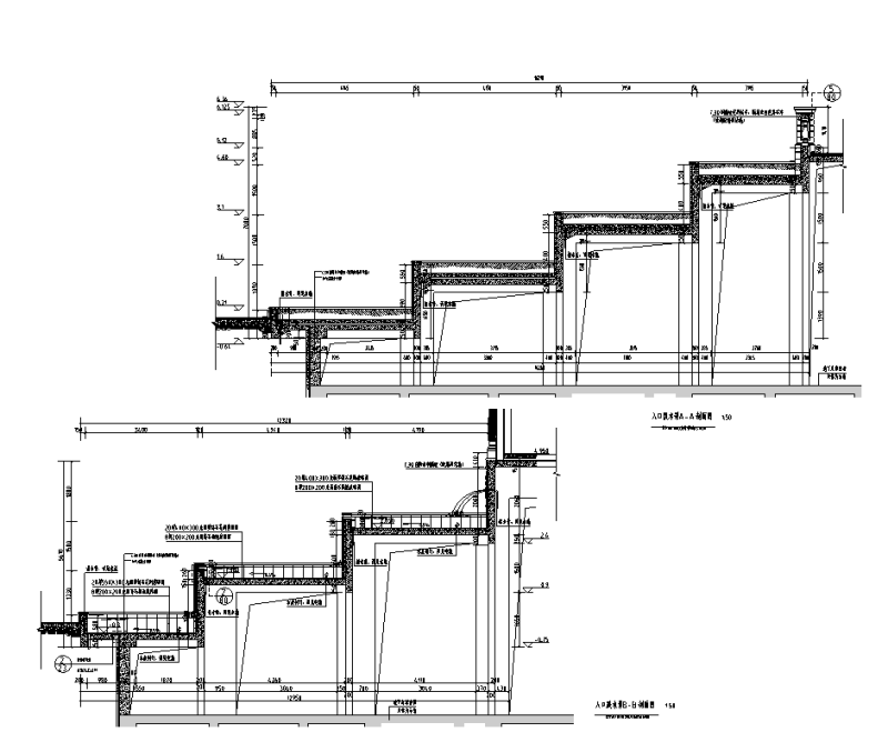 入口跌水池做法详图 (3)