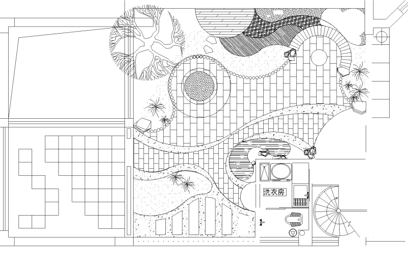 36套屋顶花园景观CAD平面图 5