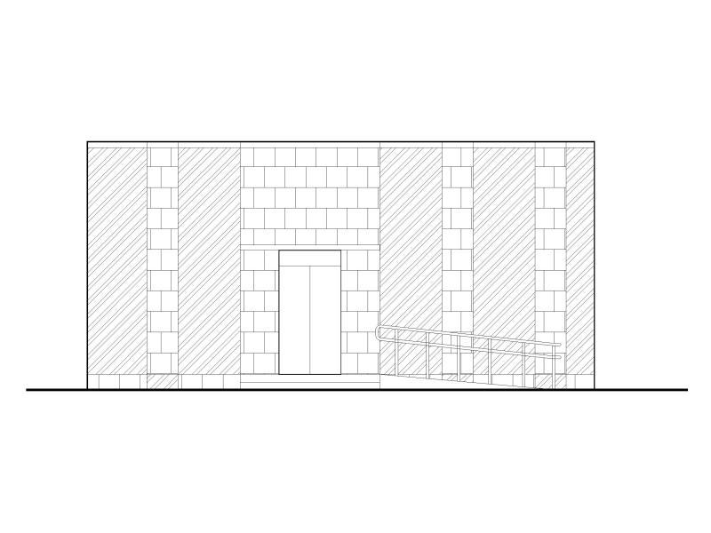 长9.8米宽9.1米单层89平米砌体结构市区公厕建施图 立面图1