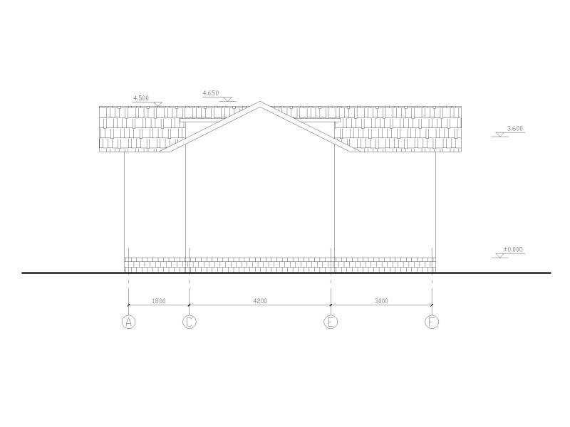 长12米宽9米单层服务区公厕建筑结构施工图 立面图2