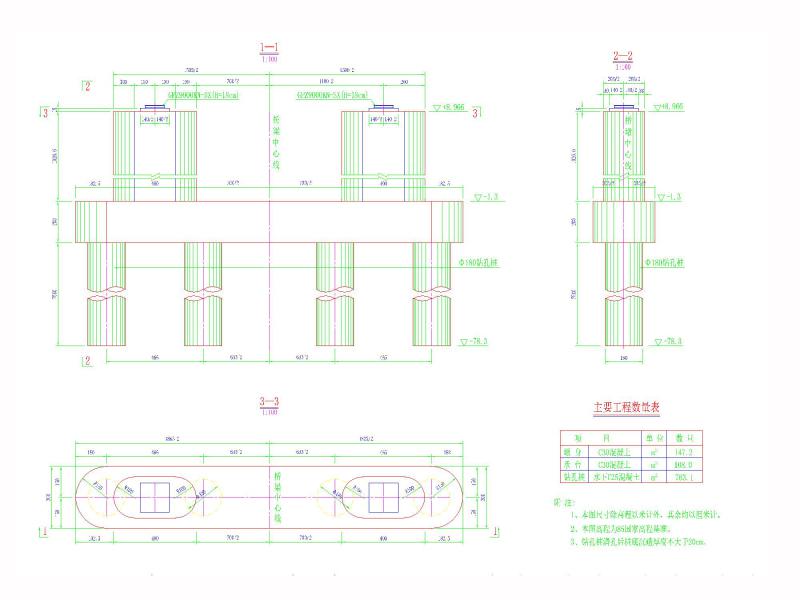 辅助墩及基础结构图
