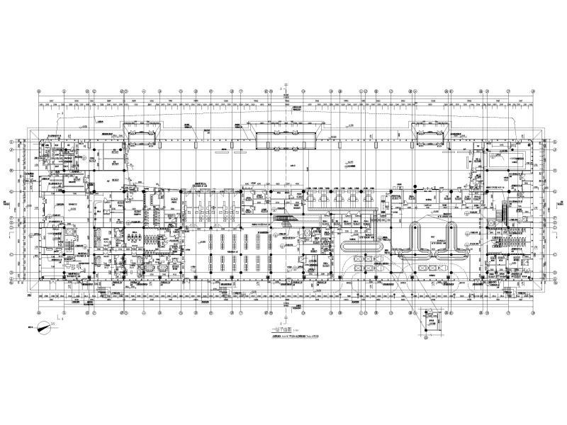 [重庆]黔江机场航站楼改扩建项目建筑施工图 新建航站楼一层平面图