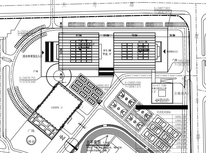 厦门理工学院综合体育馆方案文本 总平面图