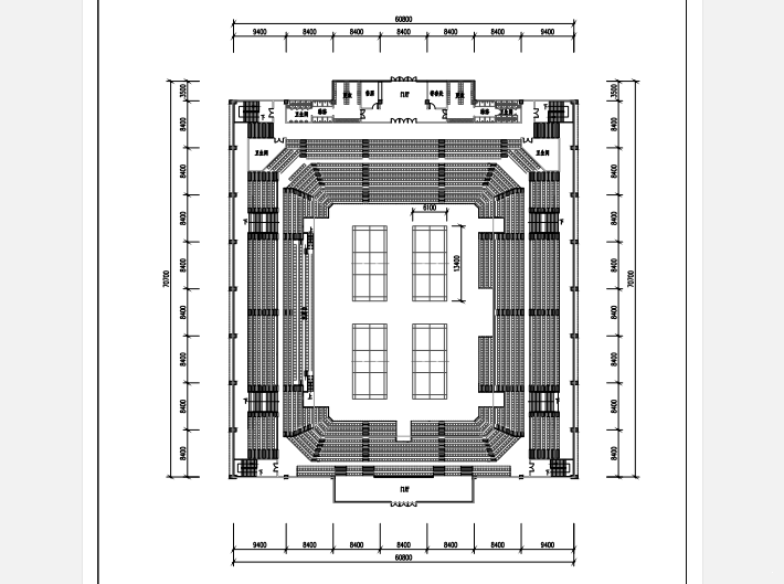 厦门理工学院综合体育馆方案文本 羽毛球馆平面图