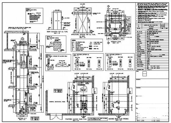 学校电梯构造详图纸cad