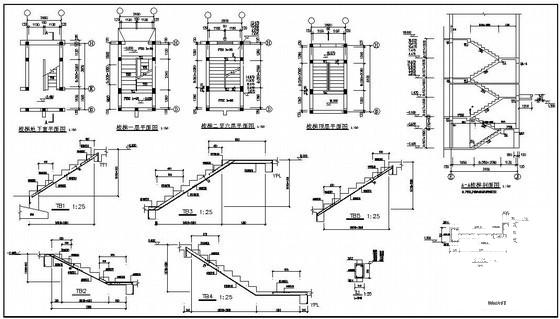 住宅楼梯构造详图纸cad
