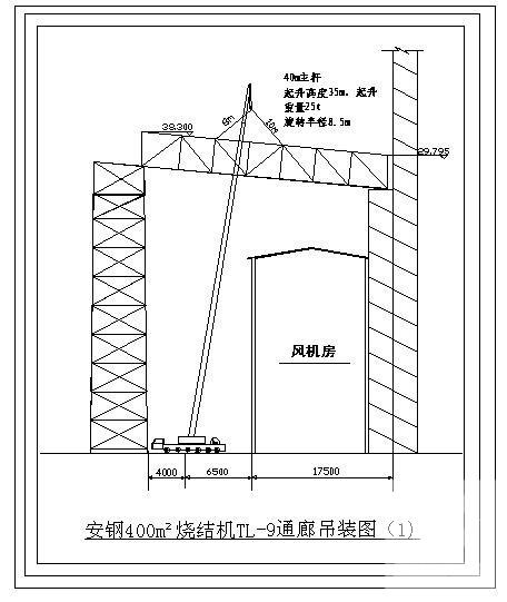 钢结构通廊吊装节点构造图纸cad