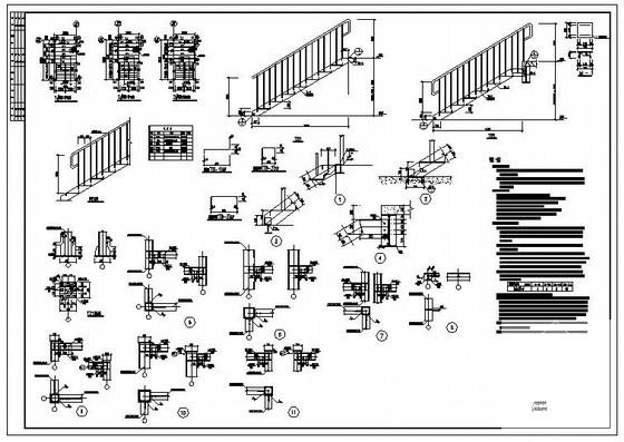 钢框架楼梯节点构造详图纸cad