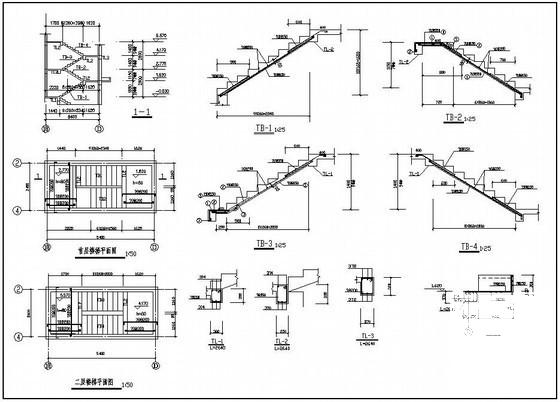 住宅楼楼梯构造详图纸cad